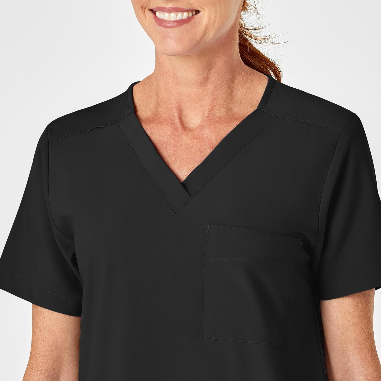Wink W123 Unisex 4 Pocket Utility Scrub Top(Black)