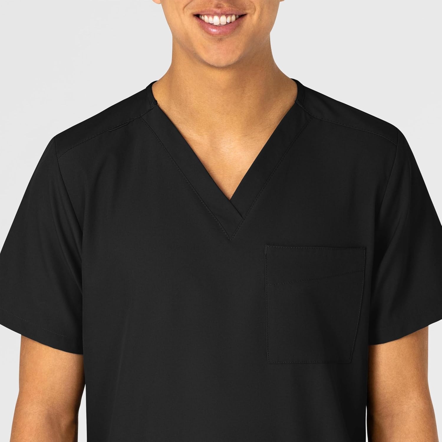 Wink W123 Unisex 4 Pocket Utility Scrub Top(Black)