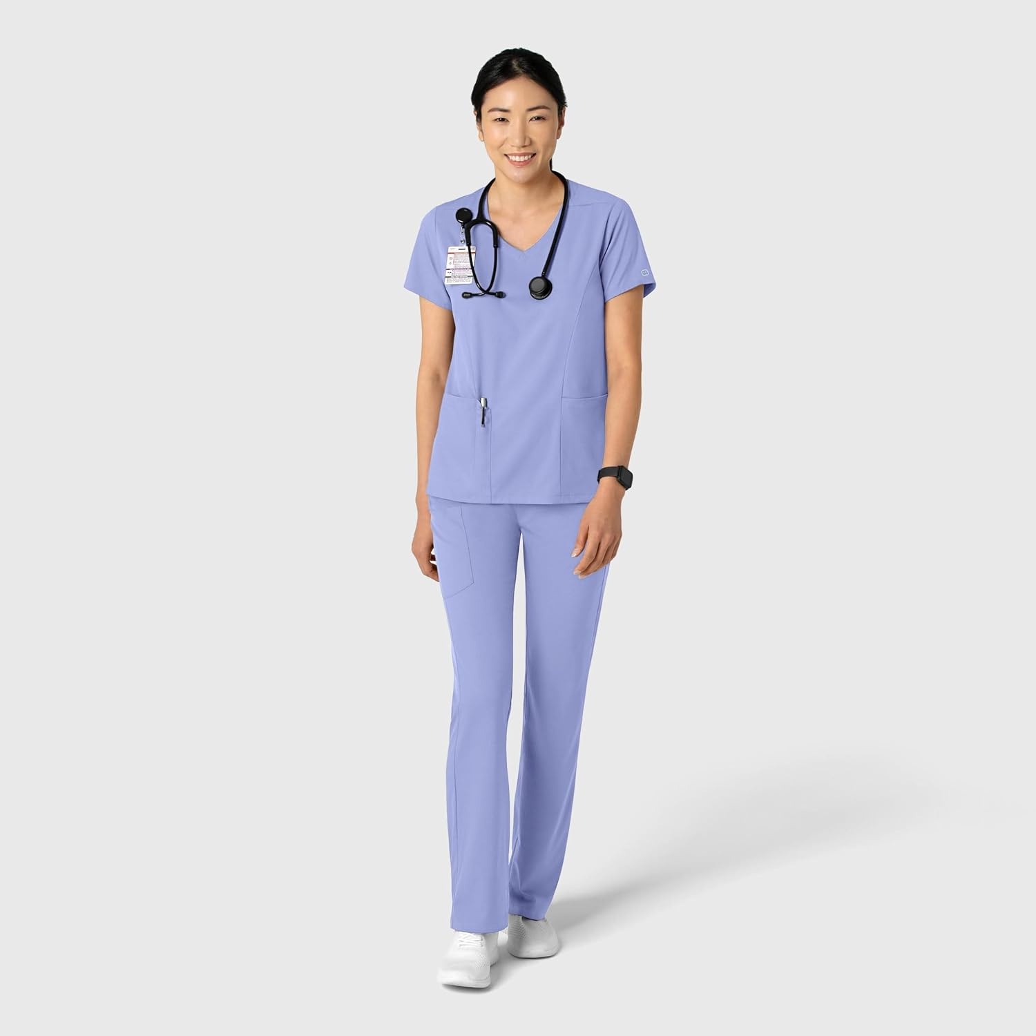 Wink Boundless Women’s 2-Pocket V-Neck Scrub Top(Ceil Blue)