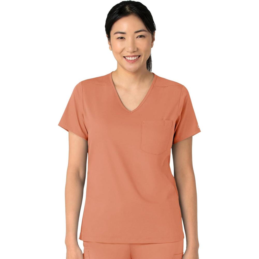 Wink Boundless Women’s Tuck-in Scrub Top – Terracotta, L