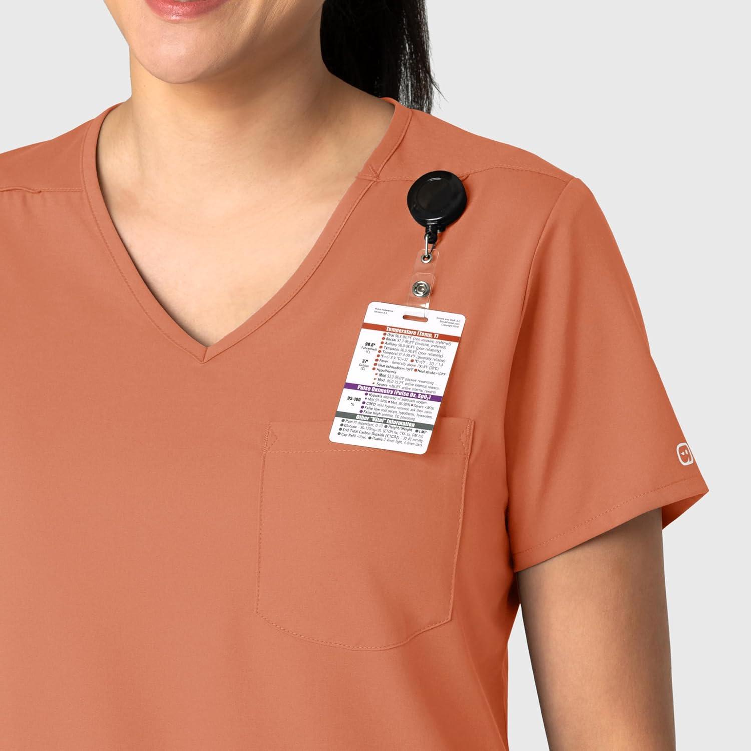 Wink Boundless Women’s Tuck-in Scrub Top – Terracotta, L