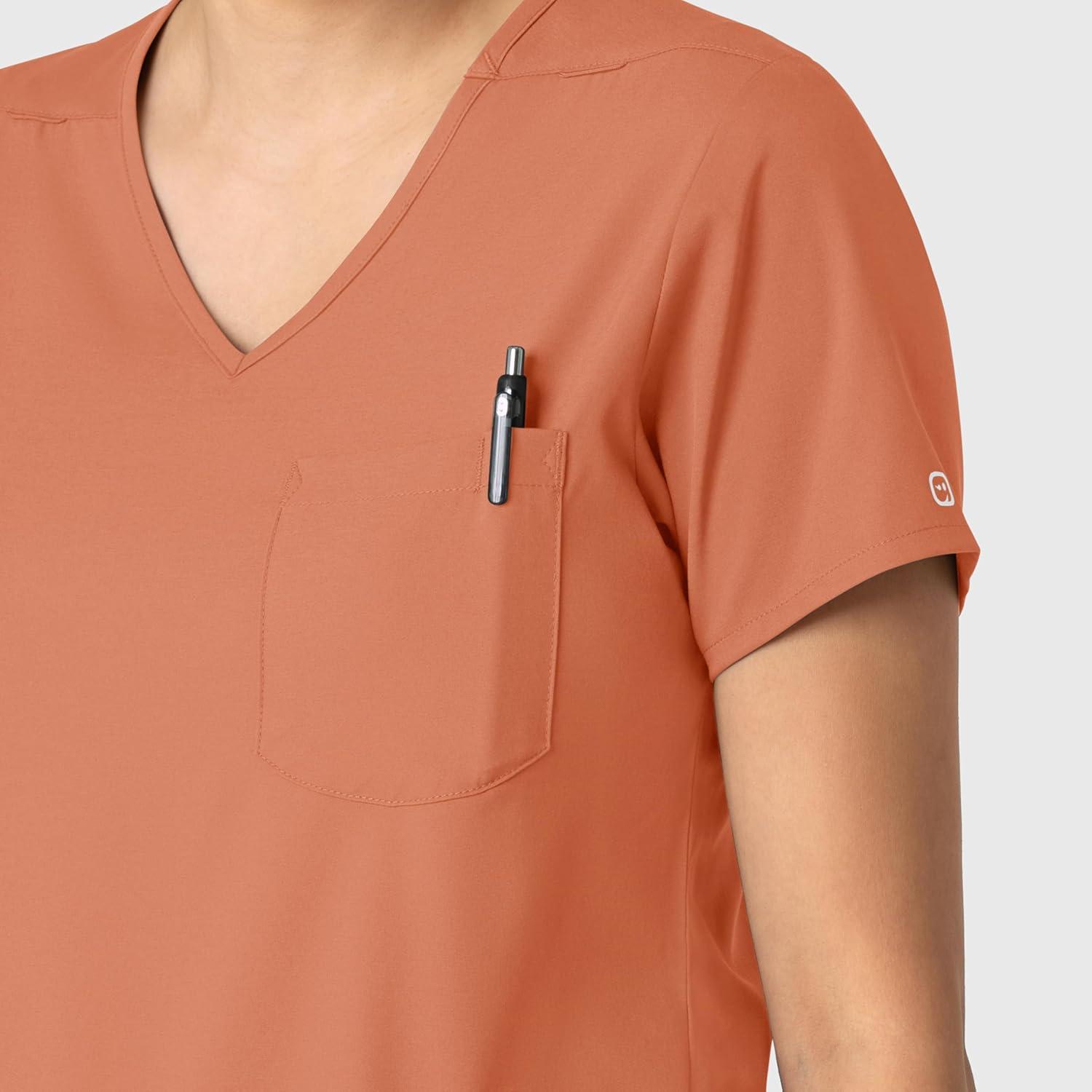 Wink Boundless Women’s Tuck-in Scrub Top – Terracotta, L