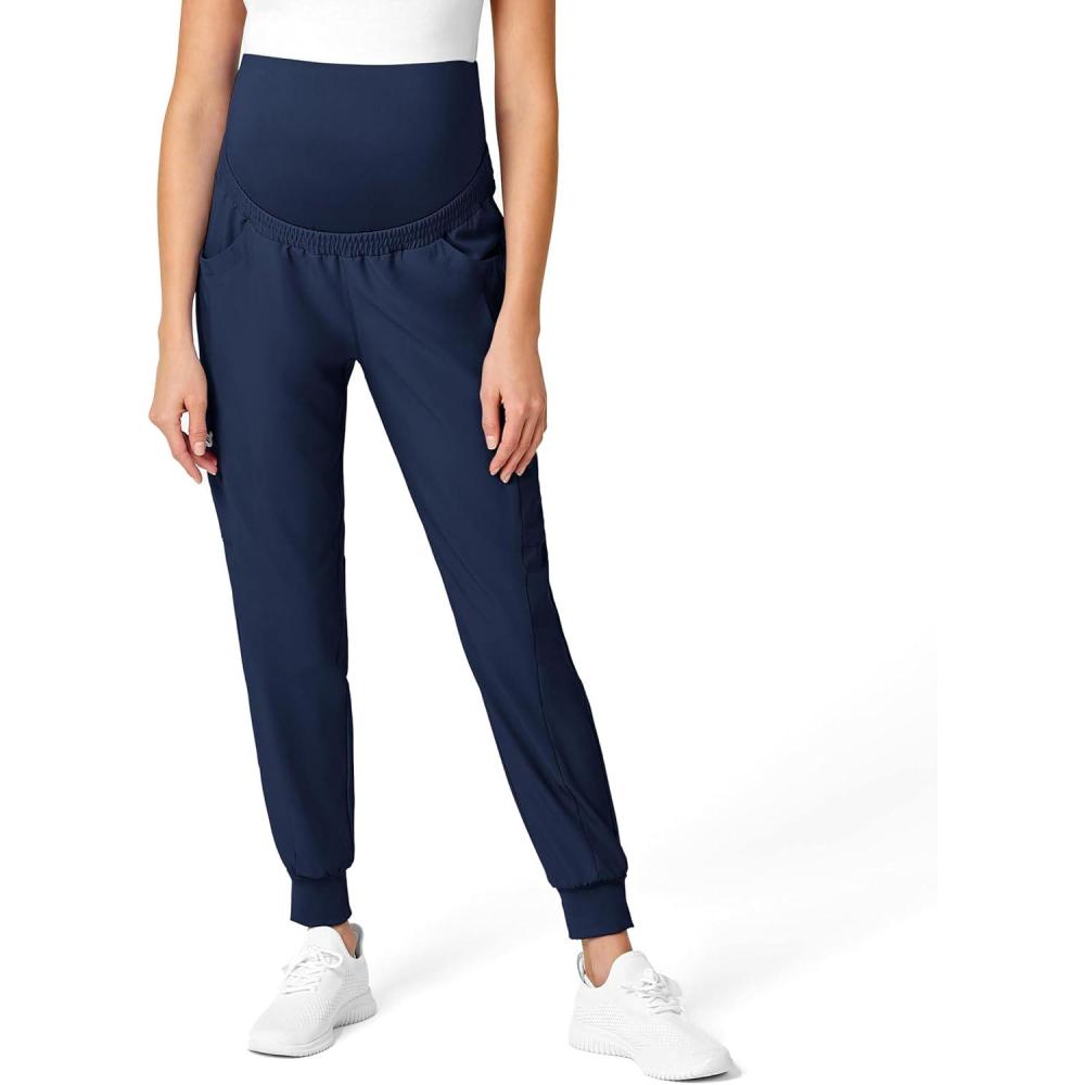 WonderWink Women’s W123 Maternity Jogger Scrub Pant(Navy)