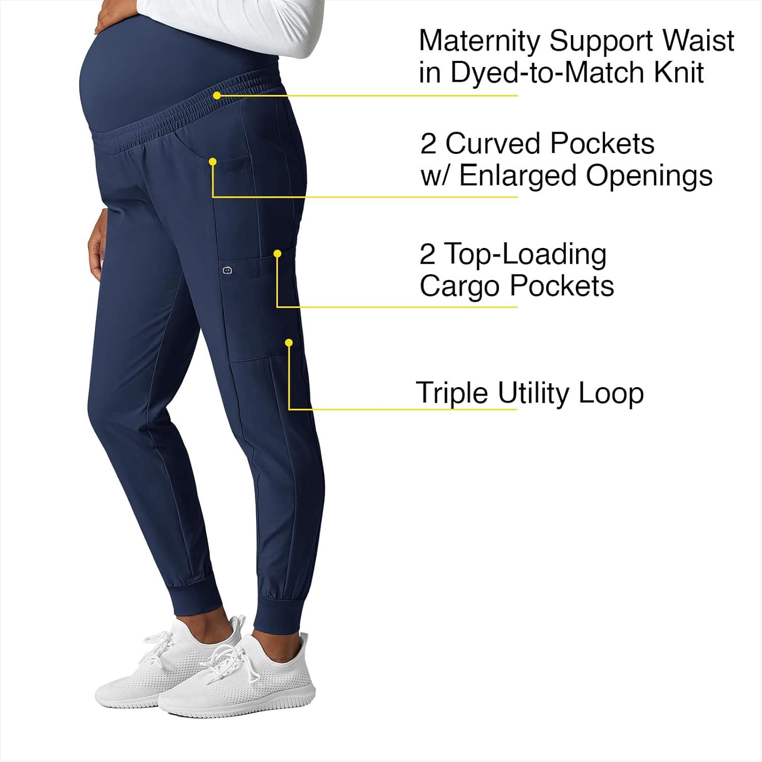 WonderWink Women’s W123 Maternity Jogger Scrub Pant(Navy)