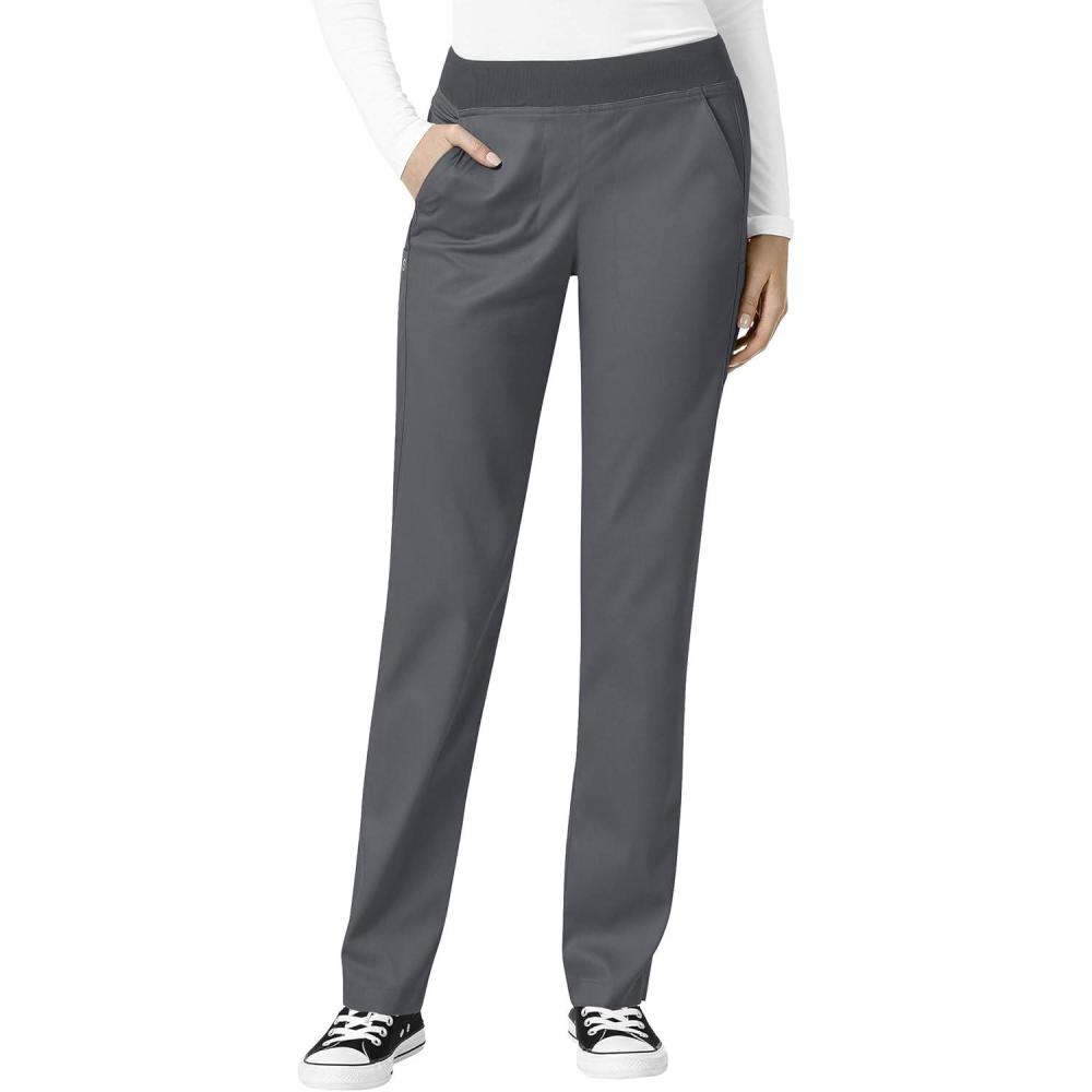 WonderWink Pro Women’s 5419 Knit Waist Cargo Scrub Pant -Pewter -XX-Large