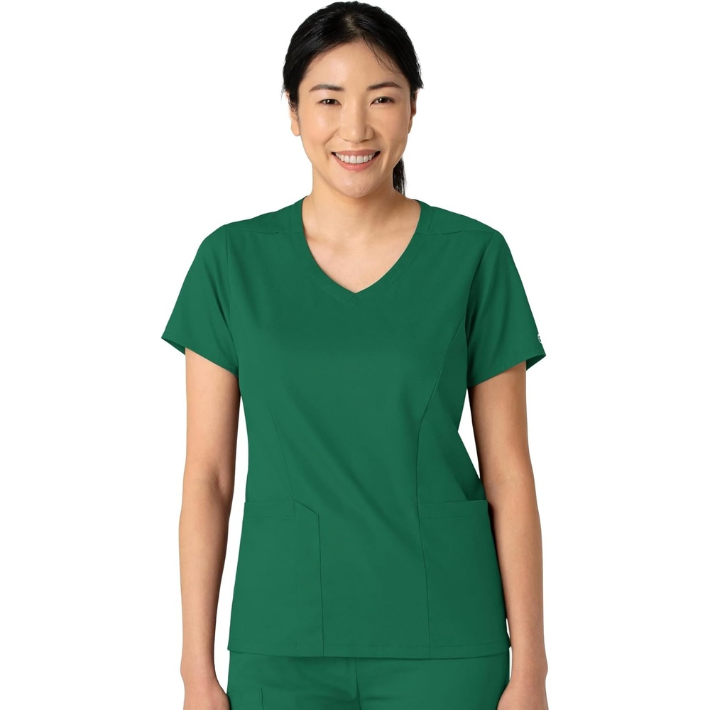 Wink Boundless Women’s 2-Pocket V-Neck Scrub Top(Hunter)