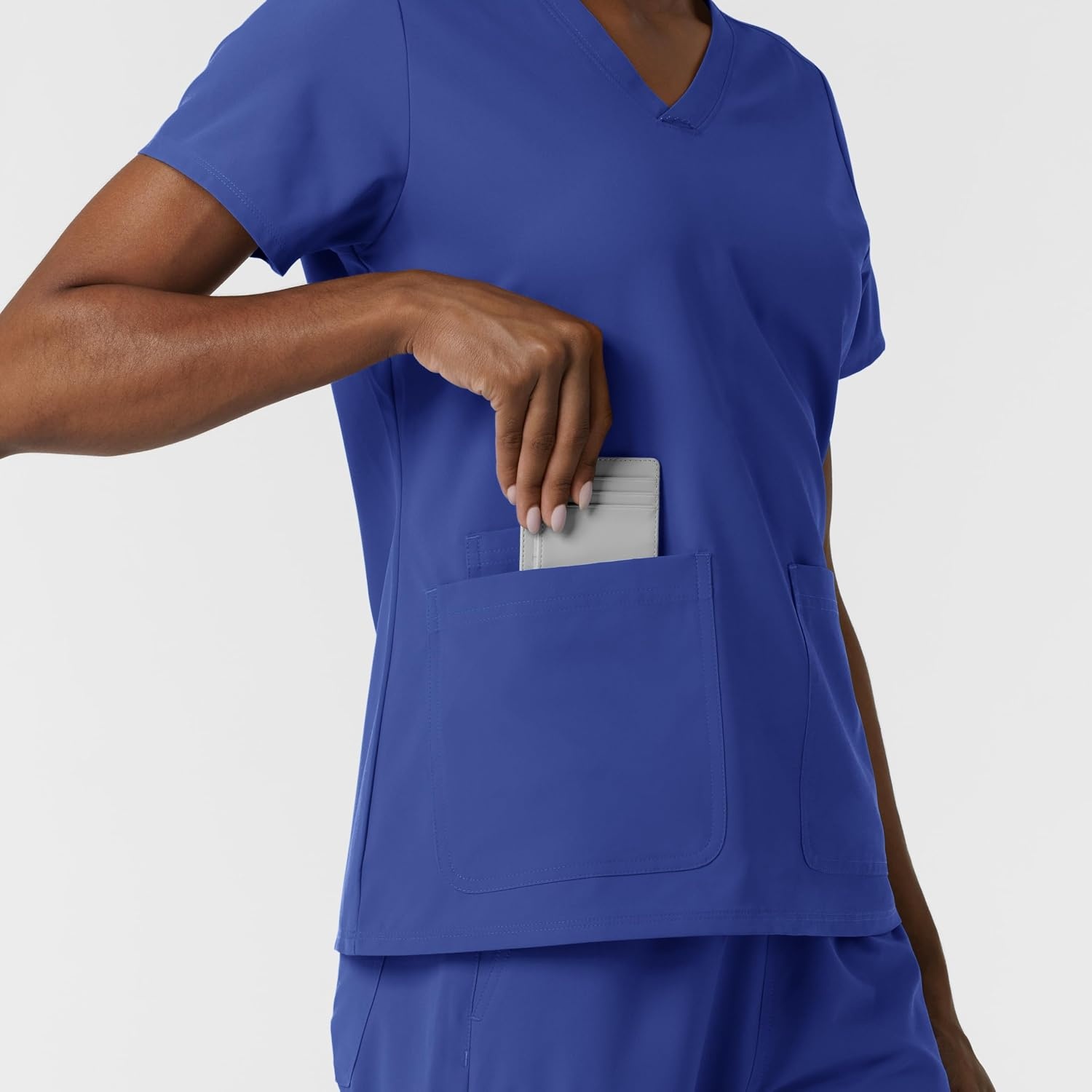 Wink Women’s Women’s V-Neck Scrub Top(Galaxy Blue)
