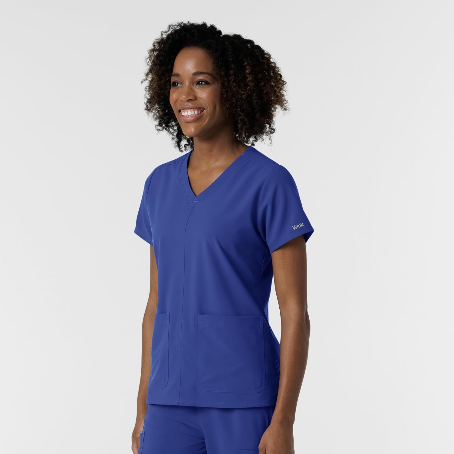 Wink Women’s Women’s V-Neck Scrub Top(Galaxy Blue)