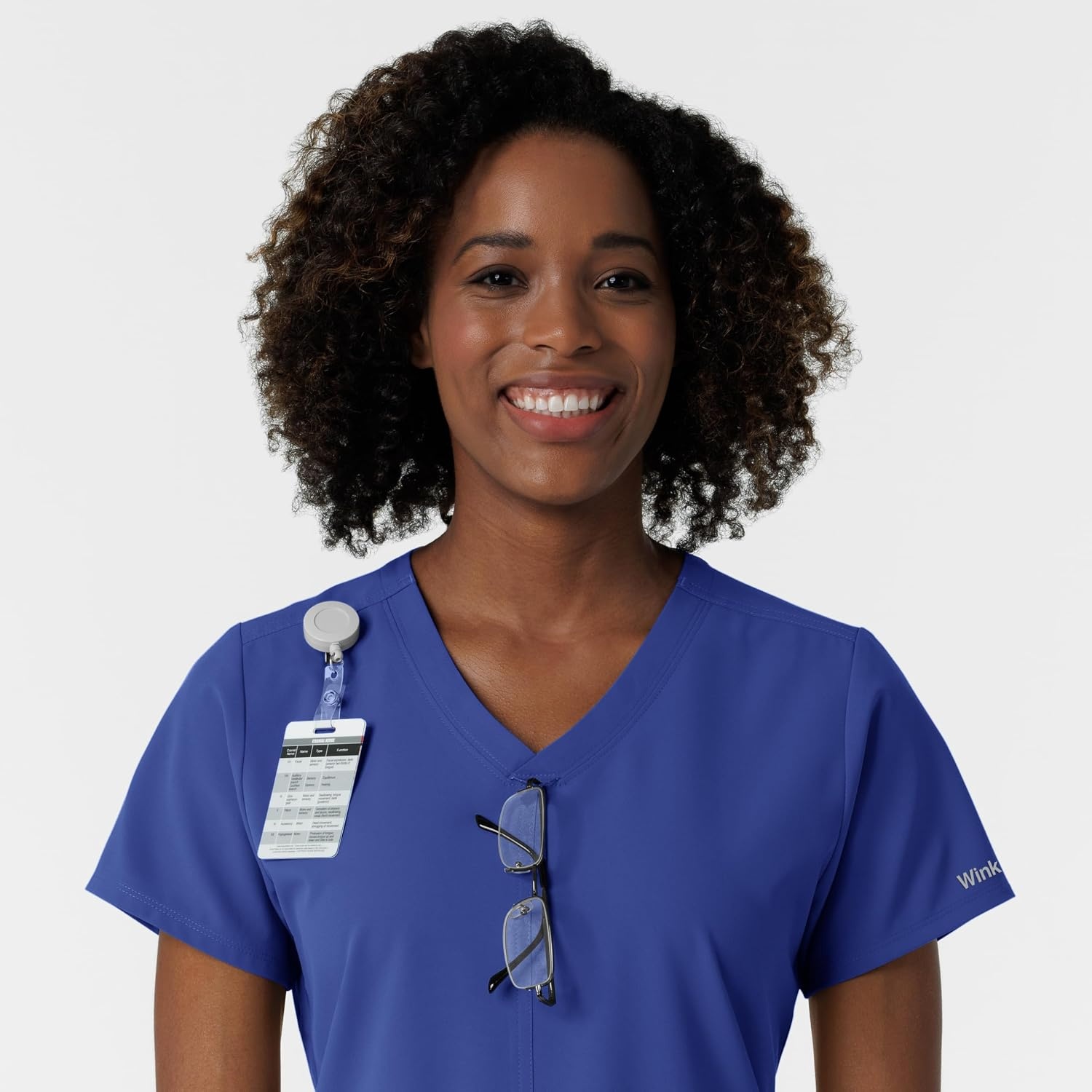 Wink Women’s Women’s V-Neck Scrub Top(Galaxy Blue)