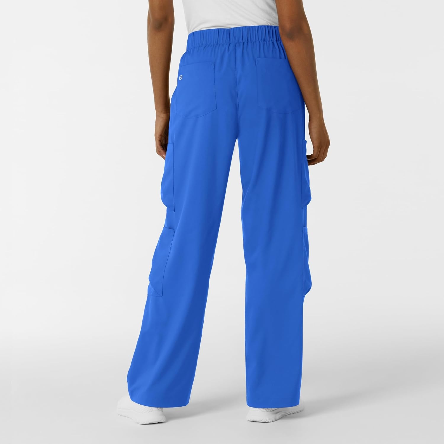 Wink Scrubs for Women, Boundless, Classic Wide Leg Cargo Pants with Full Drawstring and 8 Pockets(Royal)