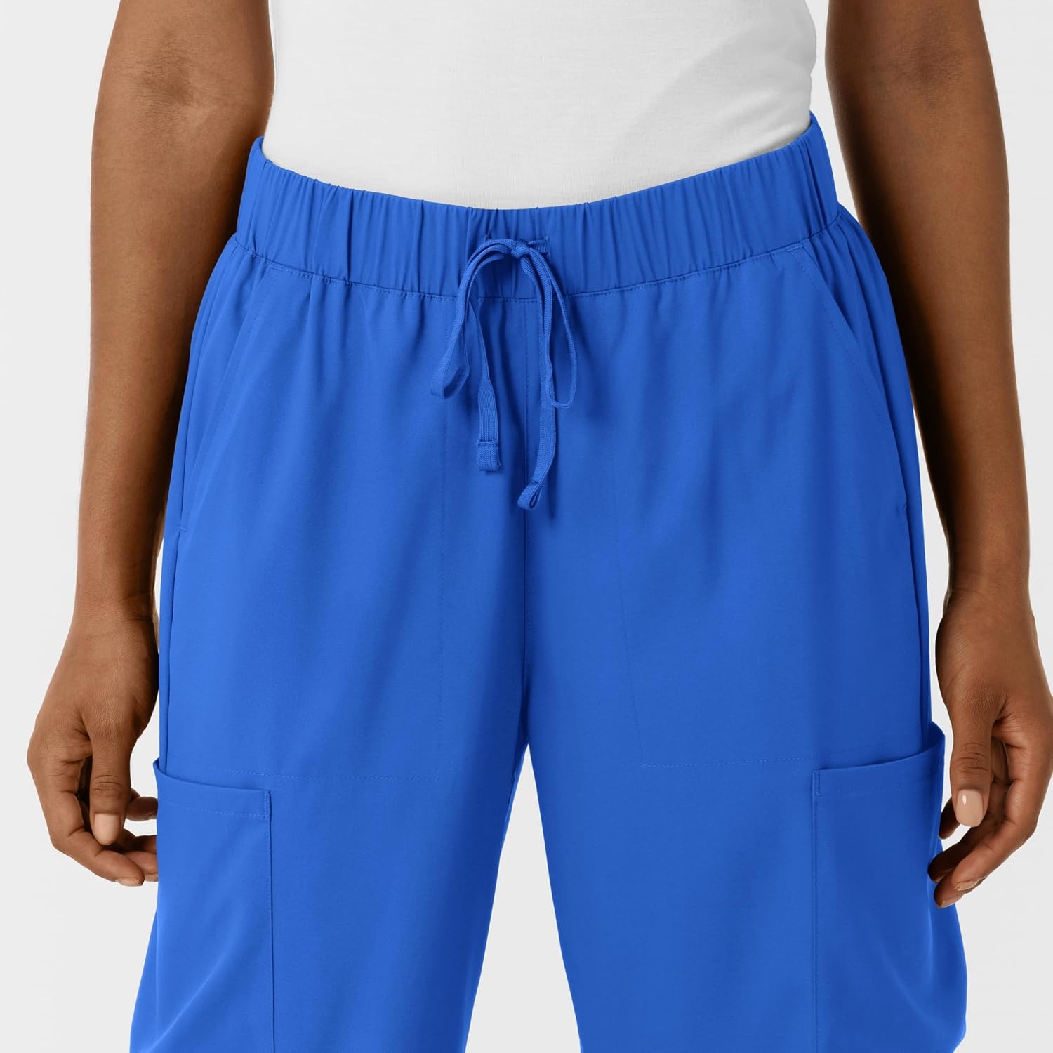 Wink Scrubs for Women, Boundless, Classic Wide Leg Cargo Pants with Full Drawstring and 8 Pockets(Royal)