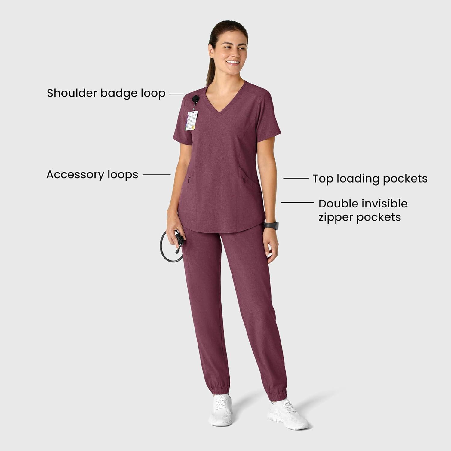 Wink Womens Scrub Top(Wine Heather)