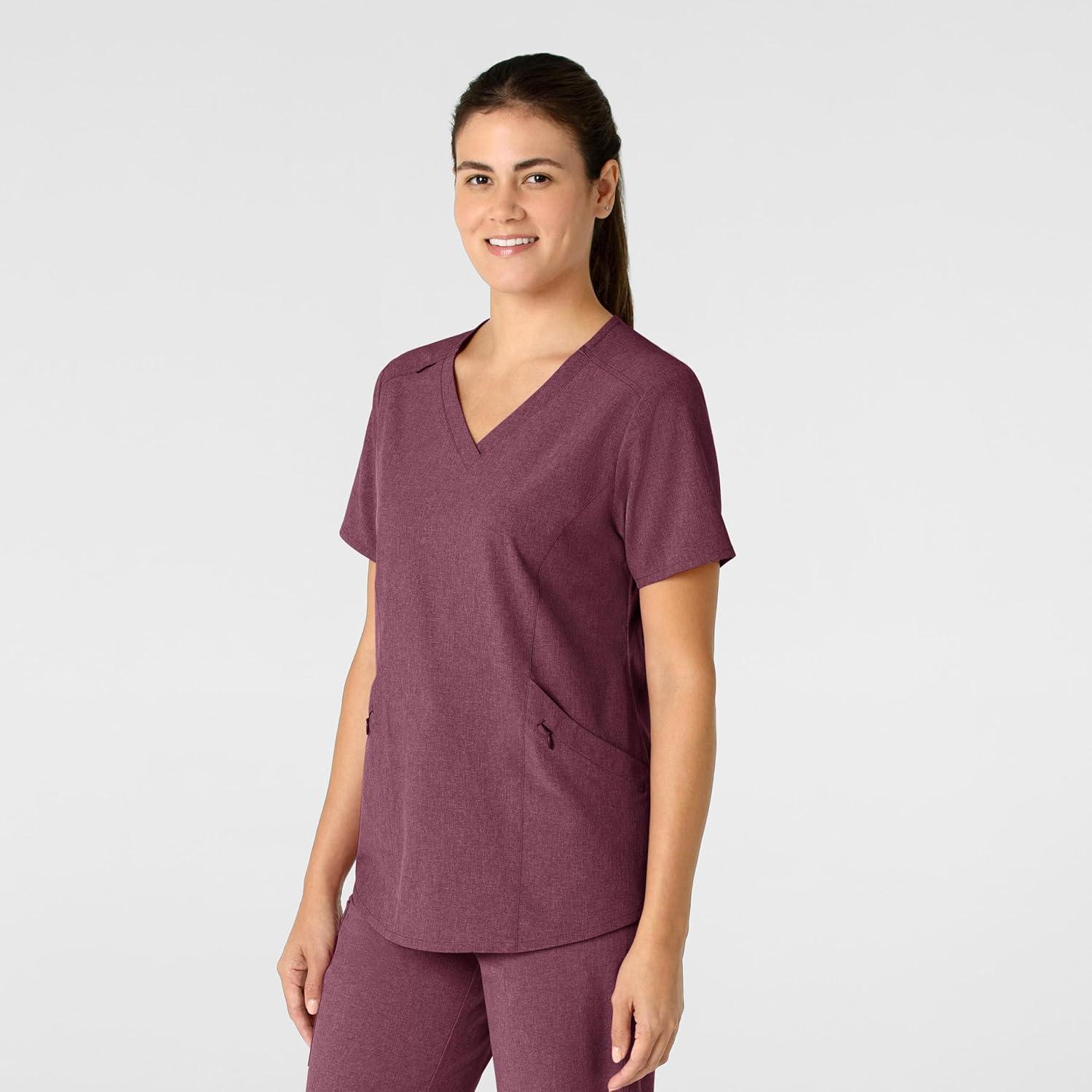 Wink Womens Scrub Top(Wine Heather)