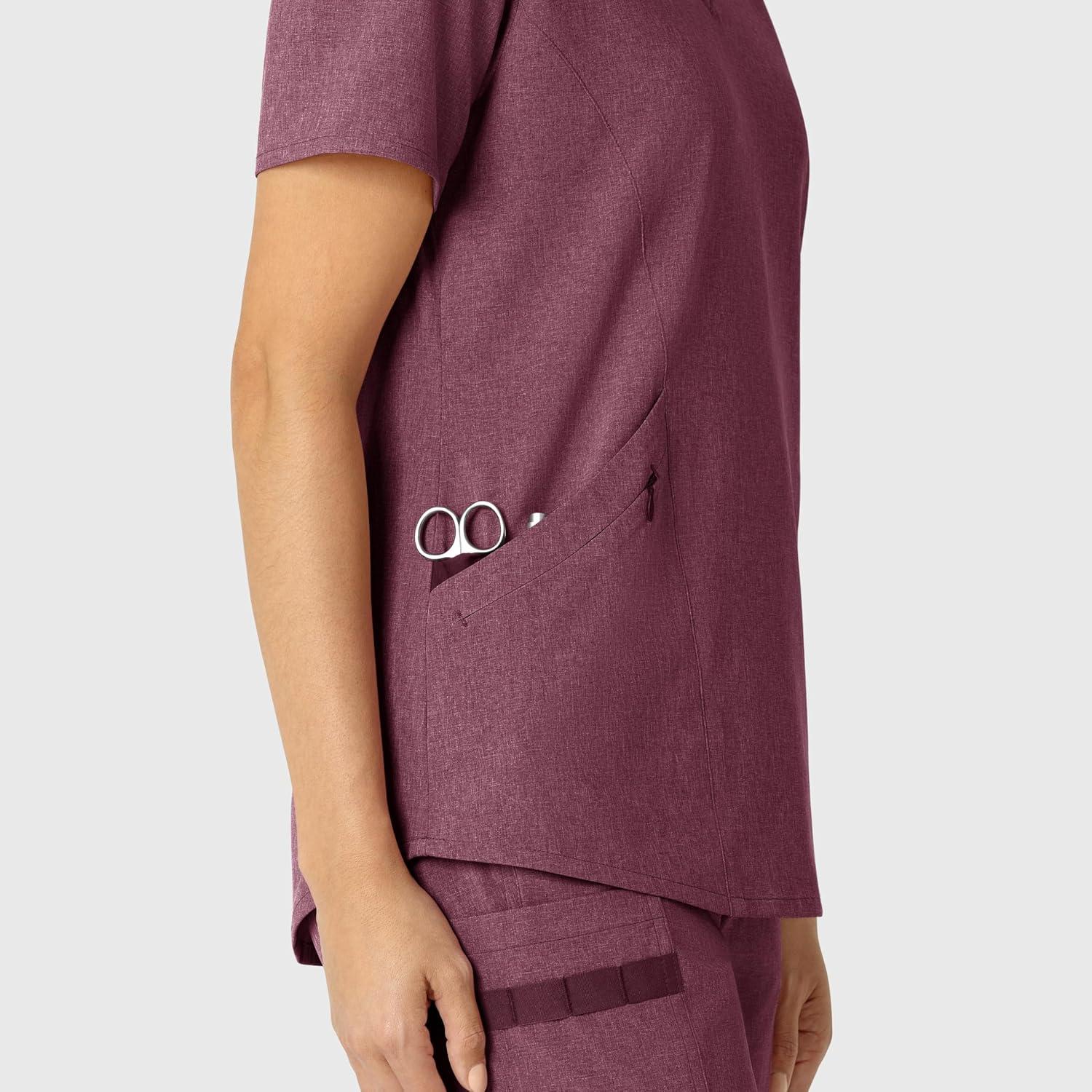 Wink Womens Scrub Top(Wine Heather)