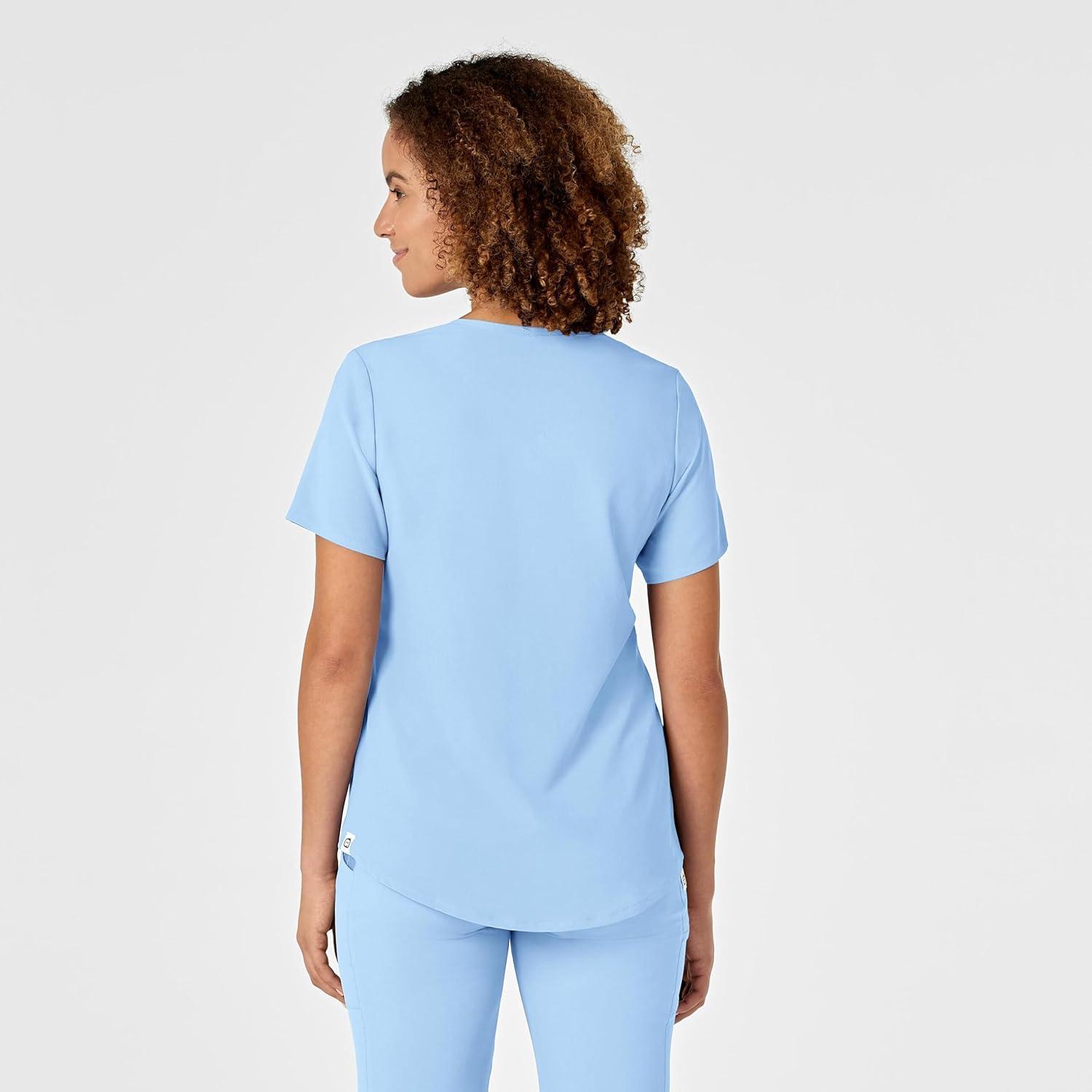 WINK Womens Scrub Top(Powder Blue)