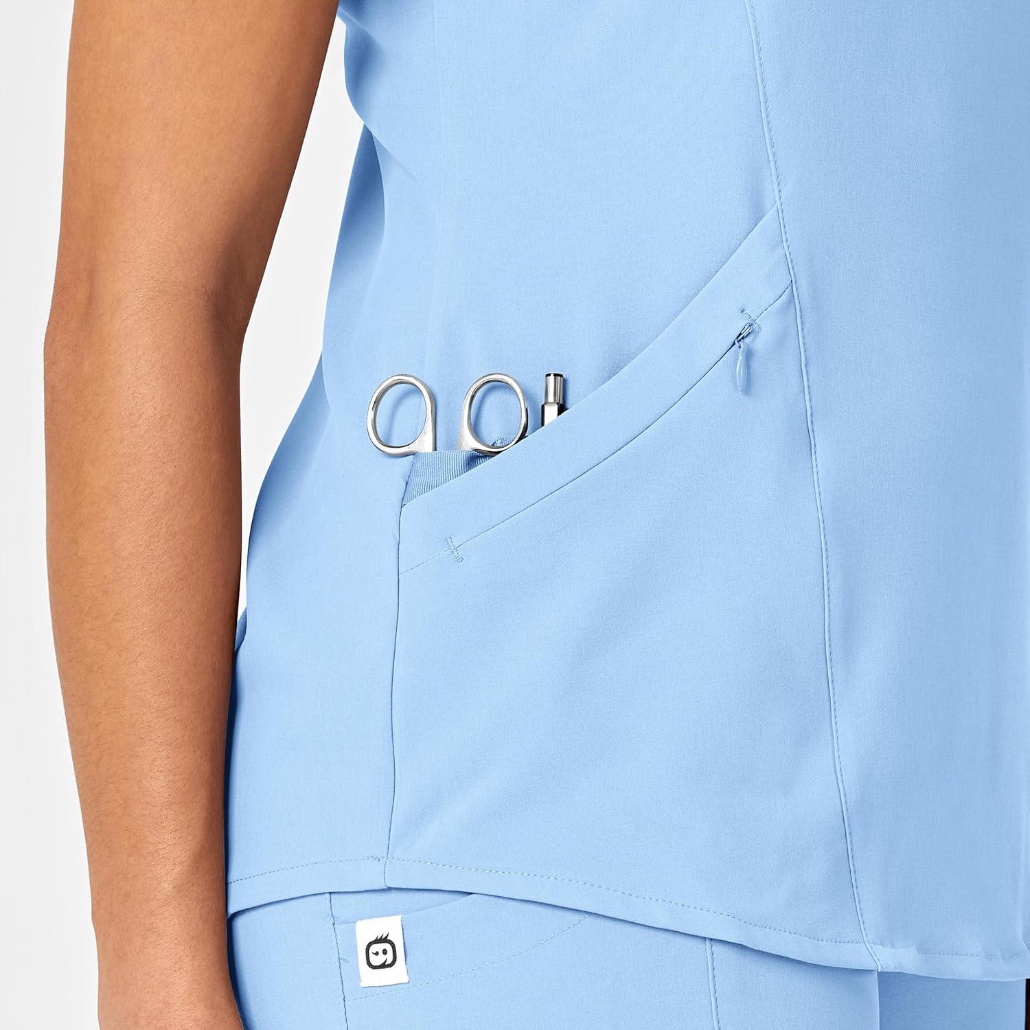 WINK Womens Scrub Top(Powder Blue)