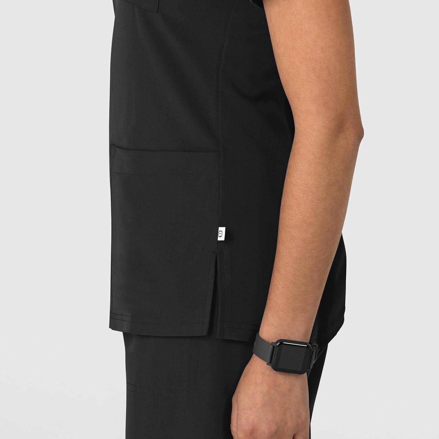 Wink Women’s Women’s Flex-n-Reach V-Neck Scrub Top(Black)