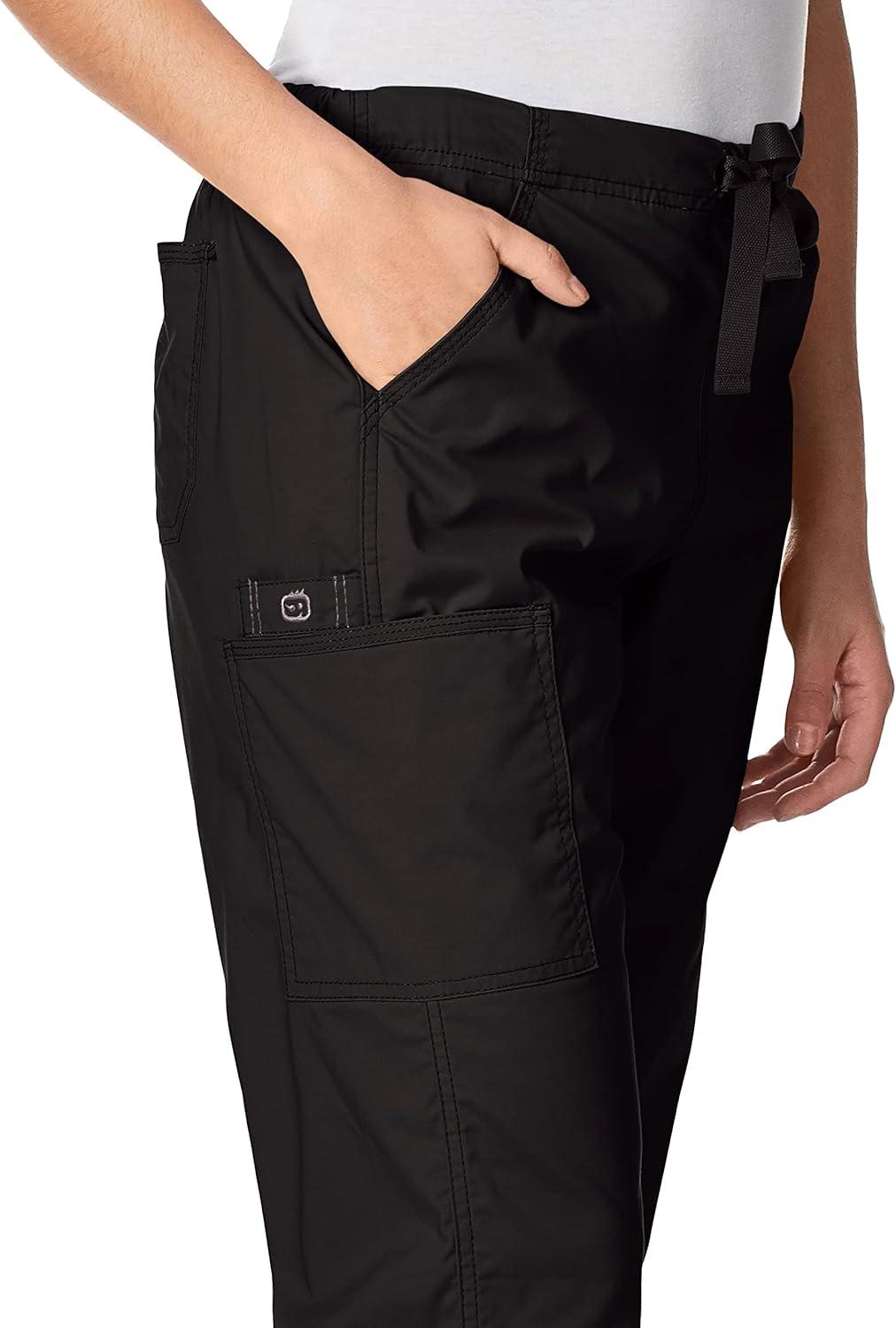 WonderWink Womens Grace Flare Leg Cargo PantMedical Scrubs Pants(Black)