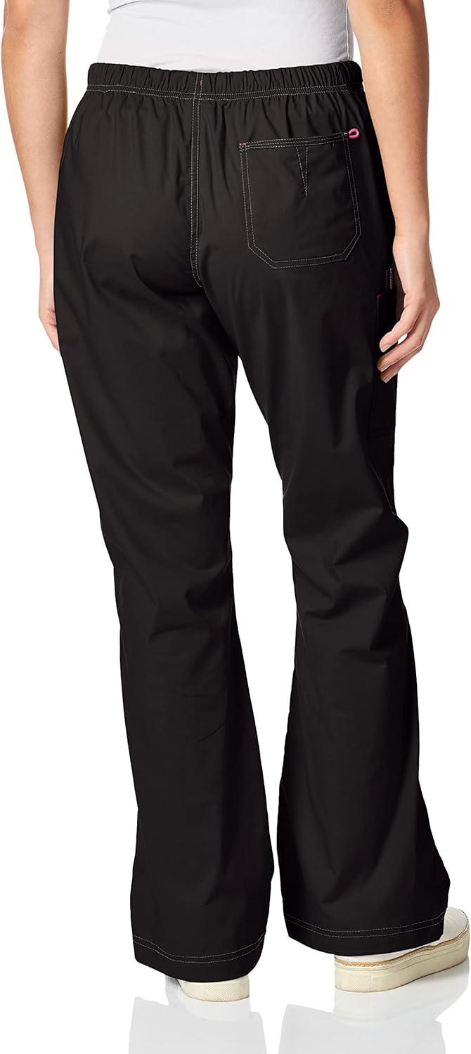 WonderWink Womens Grace Flare Leg Cargo PantMedical Scrubs Pants(Black)
