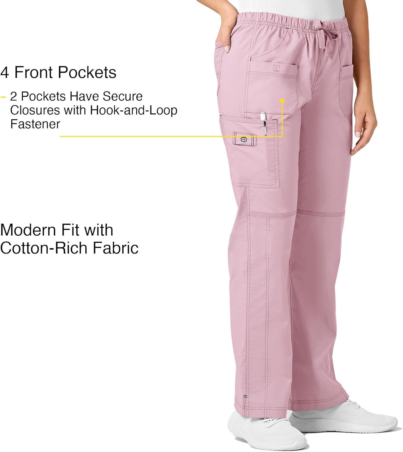 WonderWink Women’s Wonderflex Faith Scrub Pant(Rose Blush)