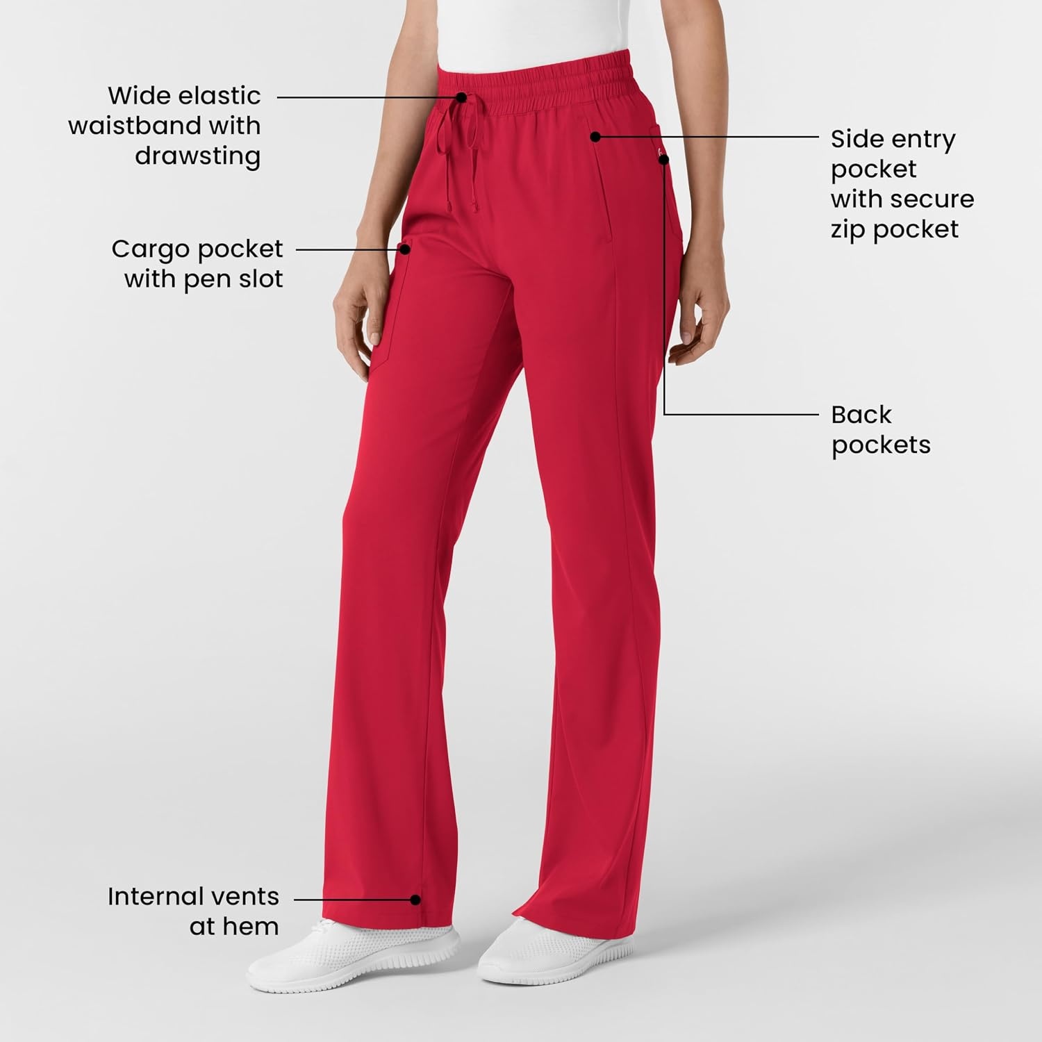 Wink Boundless Women’s Bootcut Scrub Pant(Red)
