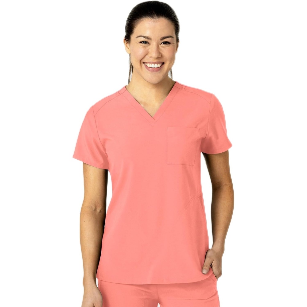 Wink Women’s Women’s Flex-n-Reach V-Neck Scrub Top(Paradise Pink)