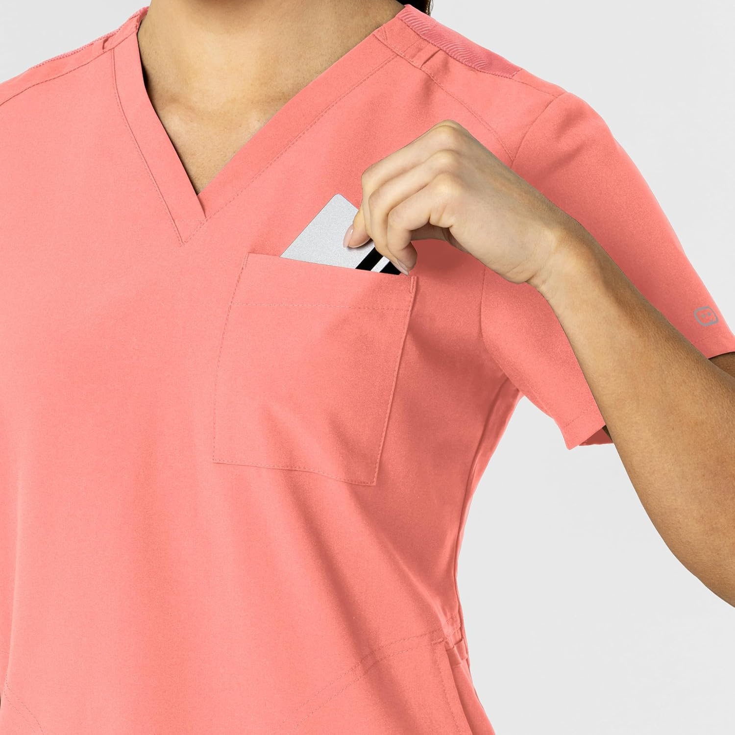Wink Women’s Women’s Flex-n-Reach V-Neck Scrub Top(Paradise Pink)