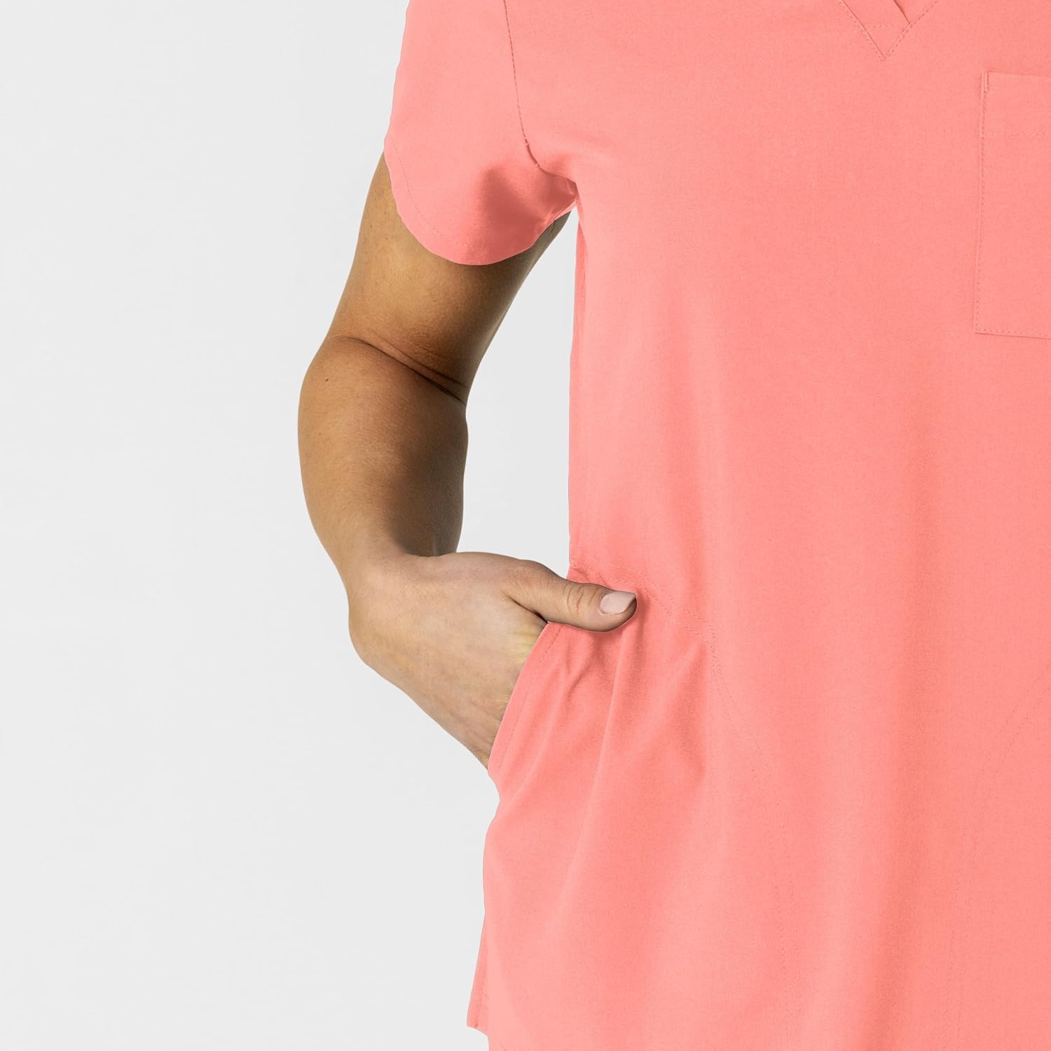Wink Women’s Women’s Flex-n-Reach V-Neck Scrub Top(Paradise Pink)
