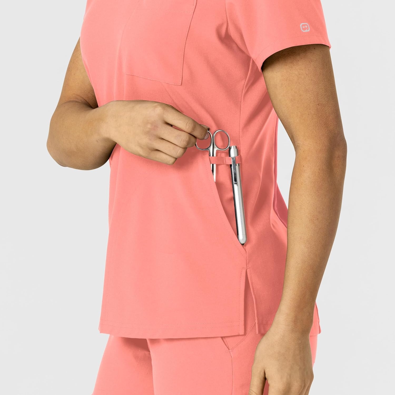 Wink Women’s Women’s Flex-n-Reach V-Neck Scrub Top(Paradise Pink)