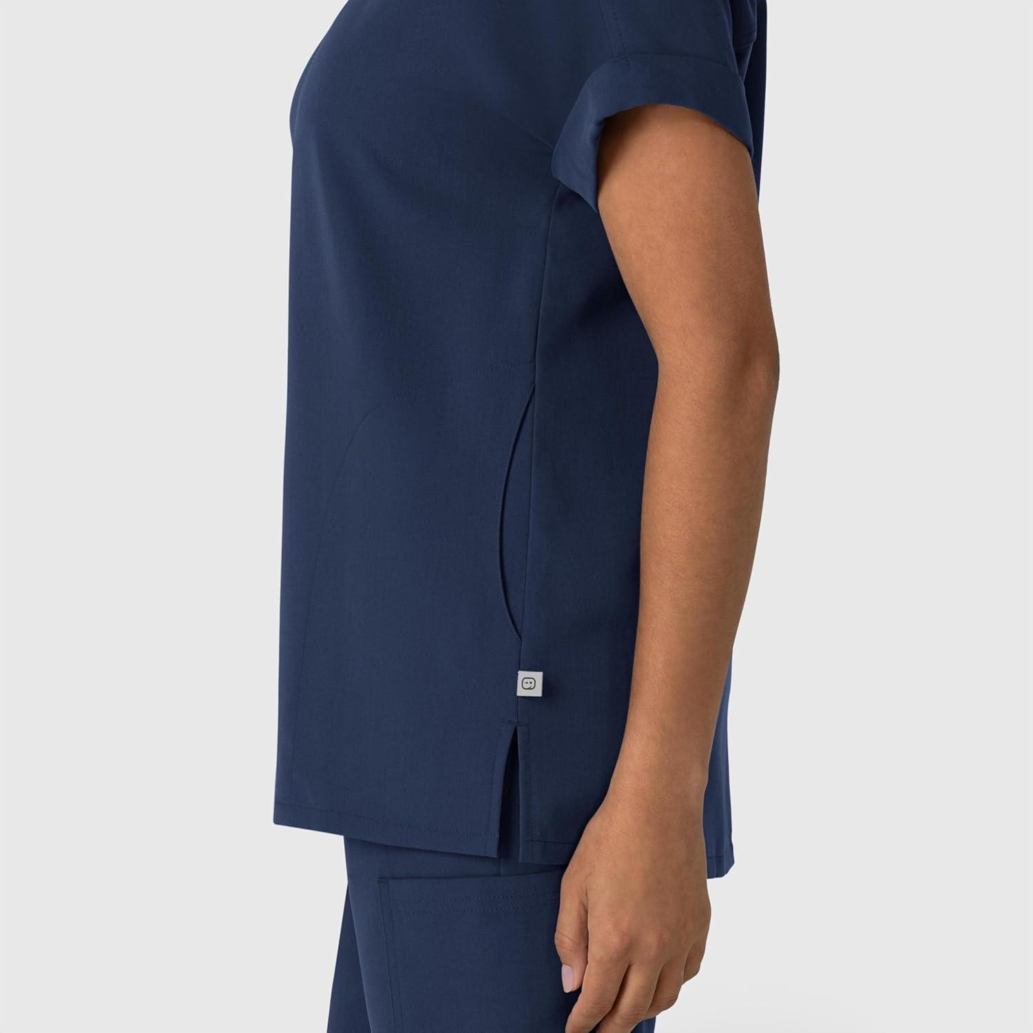 Wink Women’s Women’s Drop Shoulder Boxy Scrub Top(Navy)