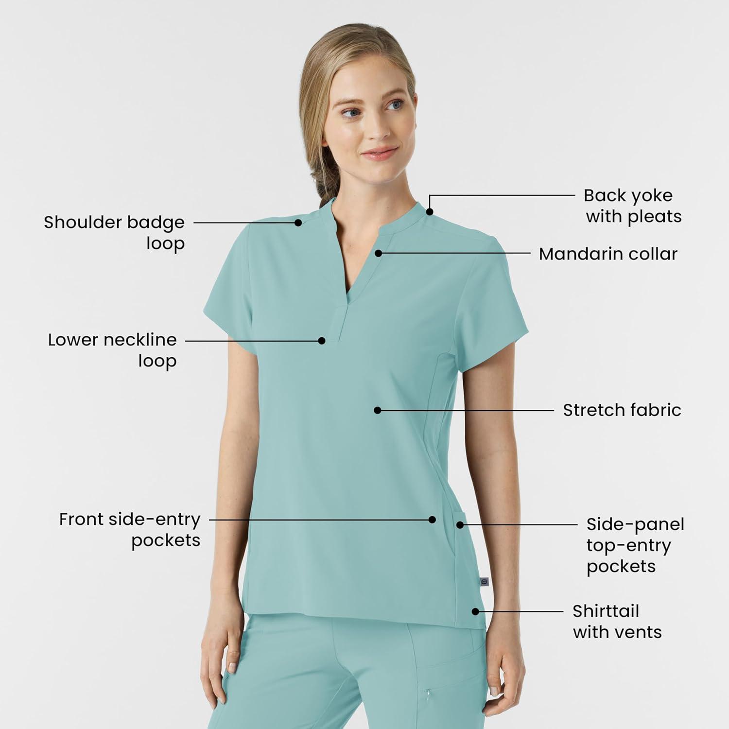 Wink Womens Scrub Top(Coastal Blue)