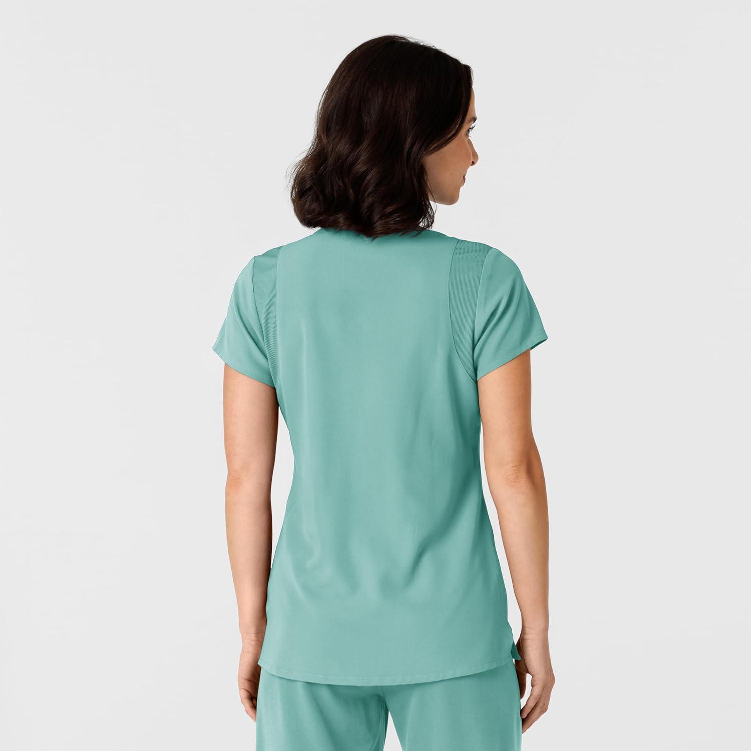 Wink Nova Women’s Flex-n-Reach Shoulder Panel V-Neck Scrub Top – Turquoise, XL