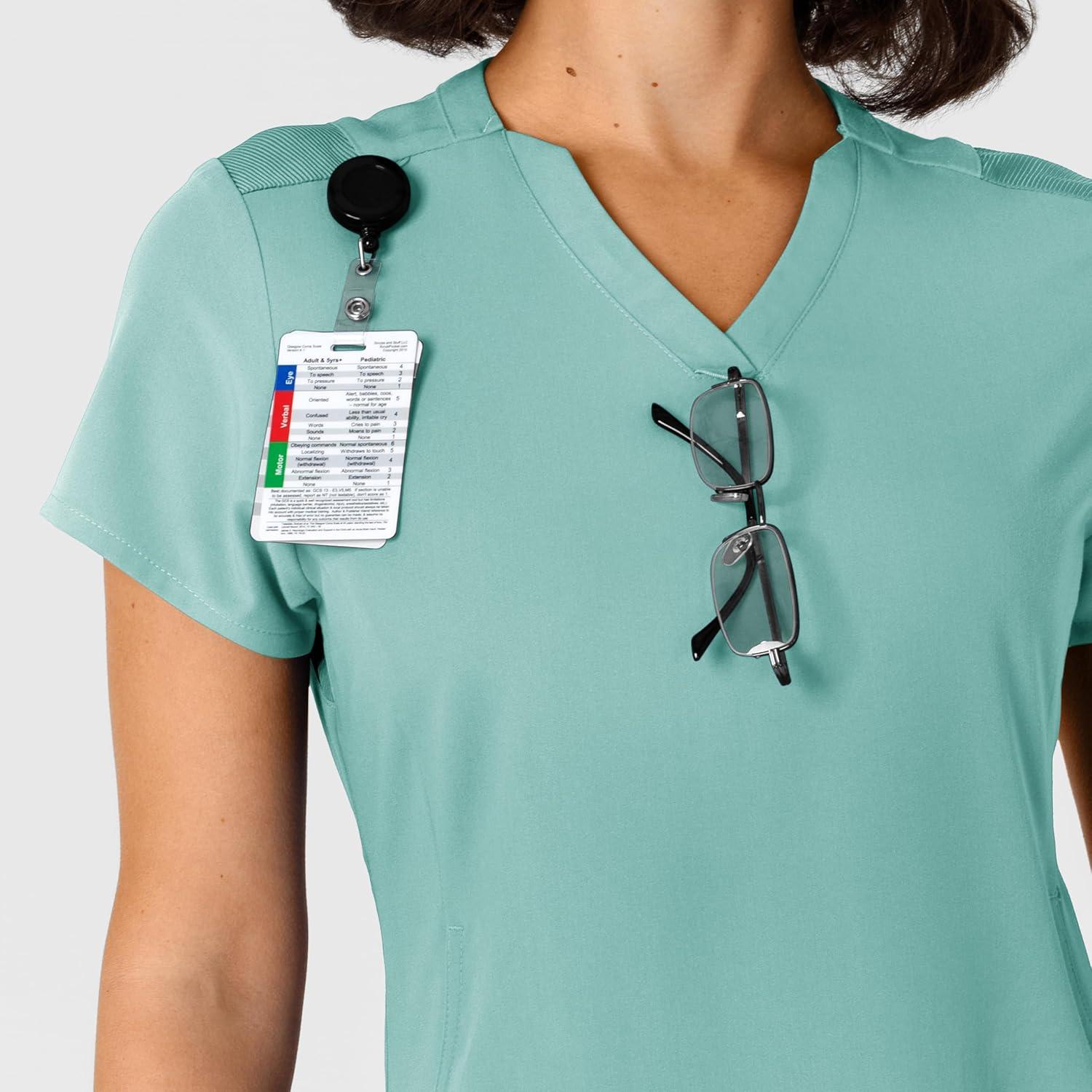 Wink Nova Women’s Flex-n-Reach Shoulder Panel V-Neck Scrub Top – Turquoise, XL