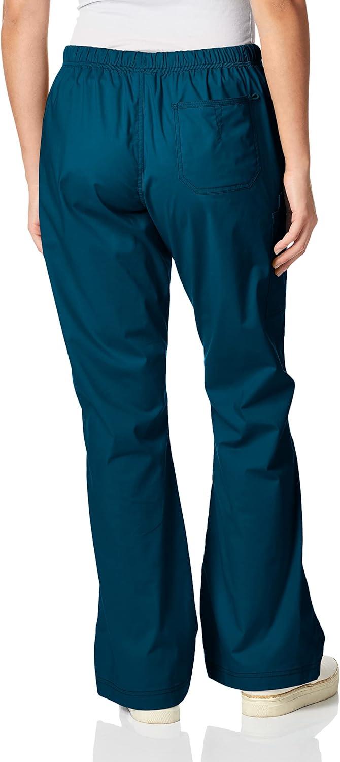 WonderWink Womens Grace Flare Leg Cargo PantMedical Scrubs Pants(Caribbean Solid)