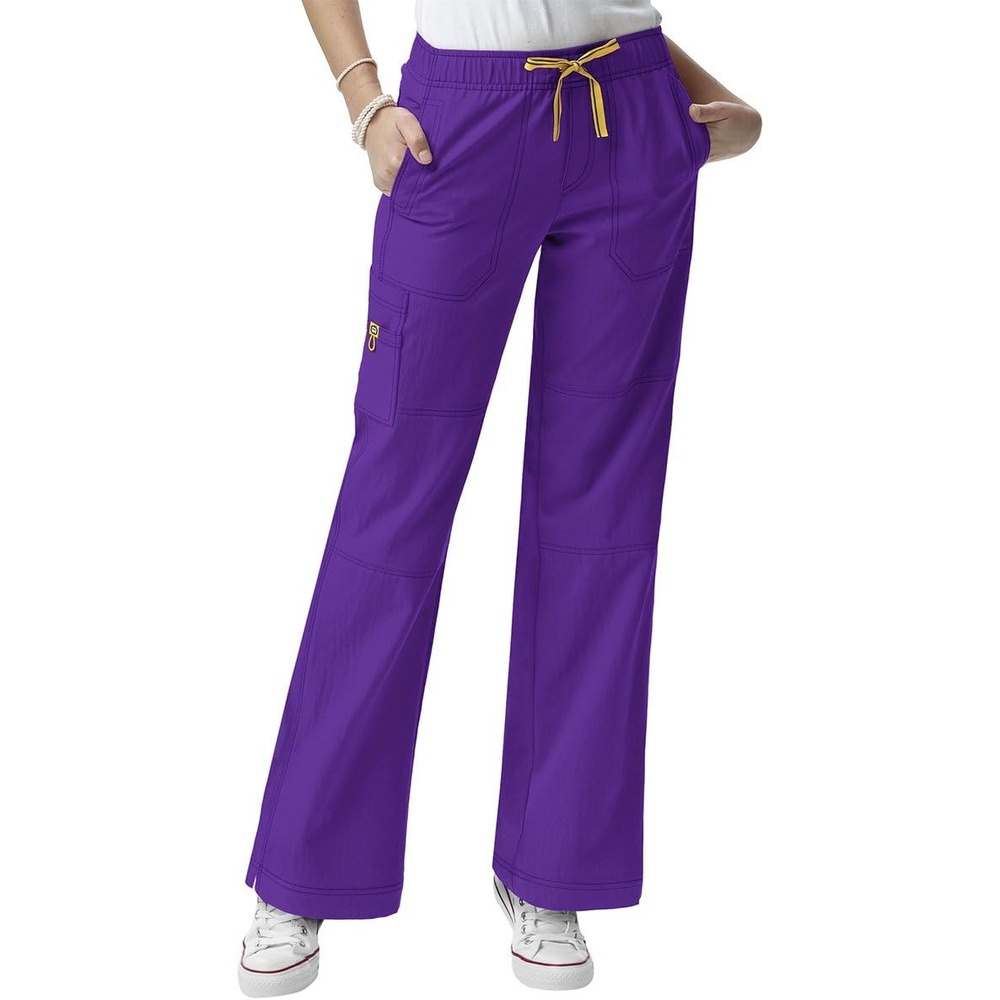 WonderWink Women’s Petite Four-Stretch Sporty Cargo Scrub Pant, Petite(Electric Voilet)