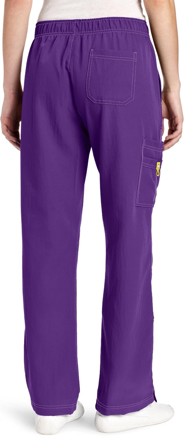 WonderWink Women’s Petite Four-Stretch Sporty Cargo Scrub Pant, Petite(Electric Voilet)