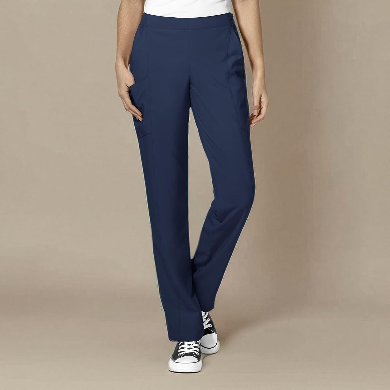 Women’s Flat Front Cargo Pant(Navy)