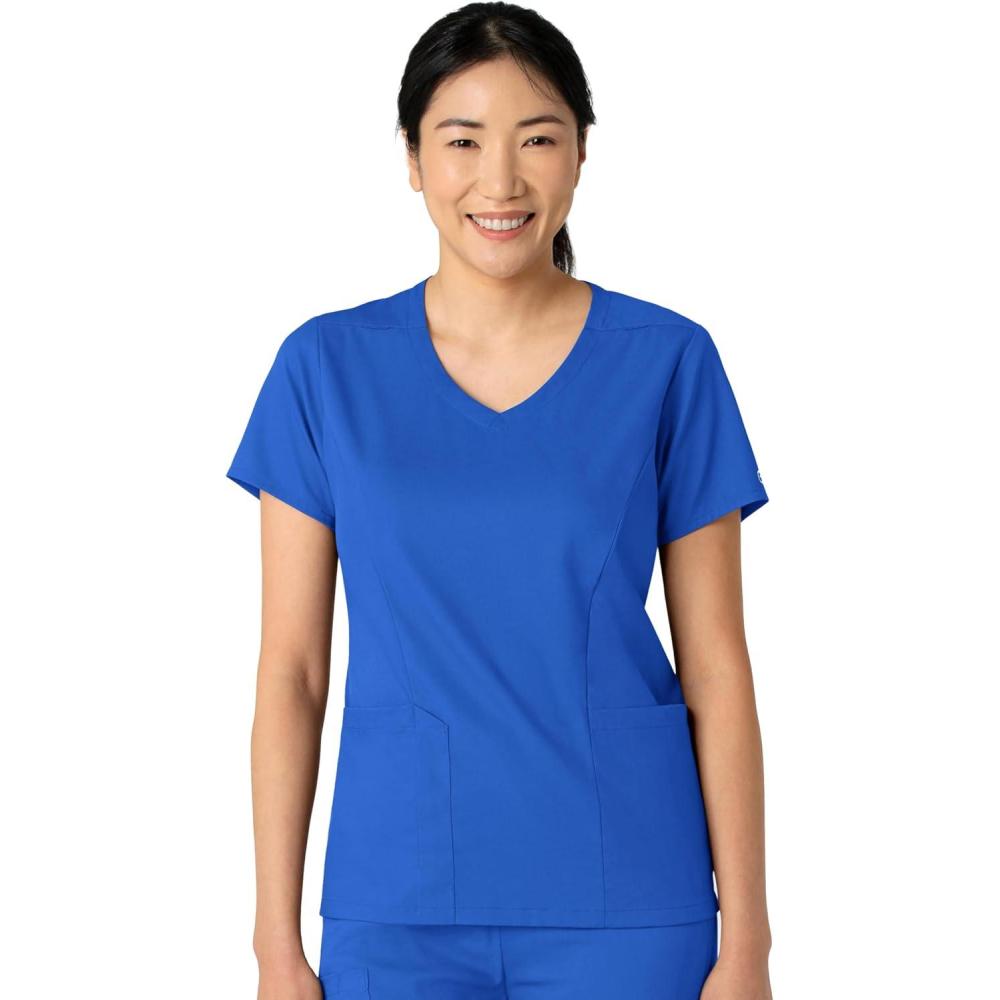 Wink Boundless Women’s 2-Pocket V-Neck Scrub Top – Royal, L
