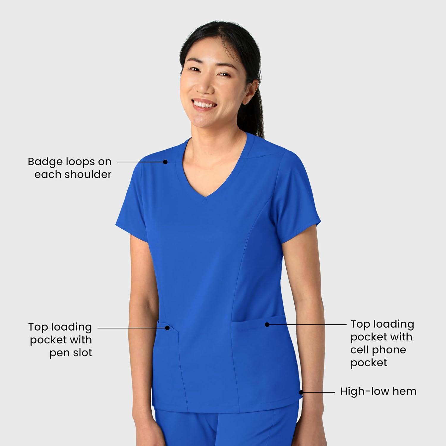 Wink Boundless Women’s 2-Pocket V-Neck Scrub Top – Royal, L