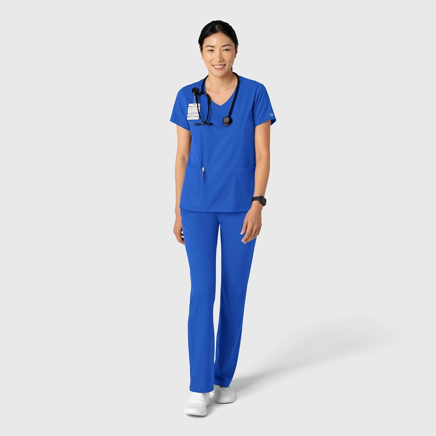 Wink Boundless Women’s 2-Pocket V-Neck Scrub Top – Royal, L