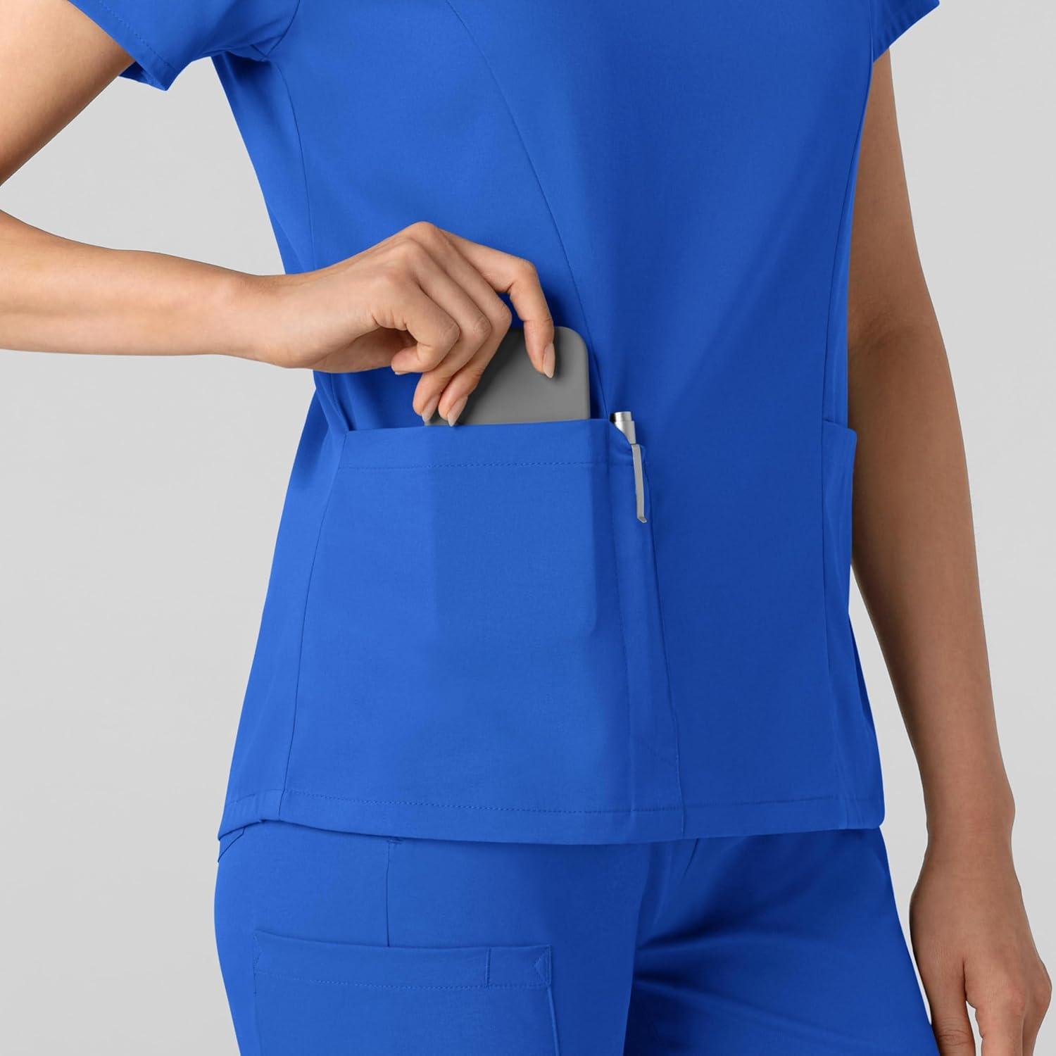 Wink Boundless Women’s 2-Pocket V-Neck Scrub Top – Royal, L