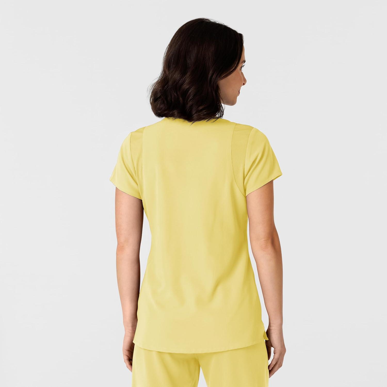 Wink Nova Women’s Flex-n-Reach Shoulder Panel V-Neck Scrub Top – Sunshine Yellow, S