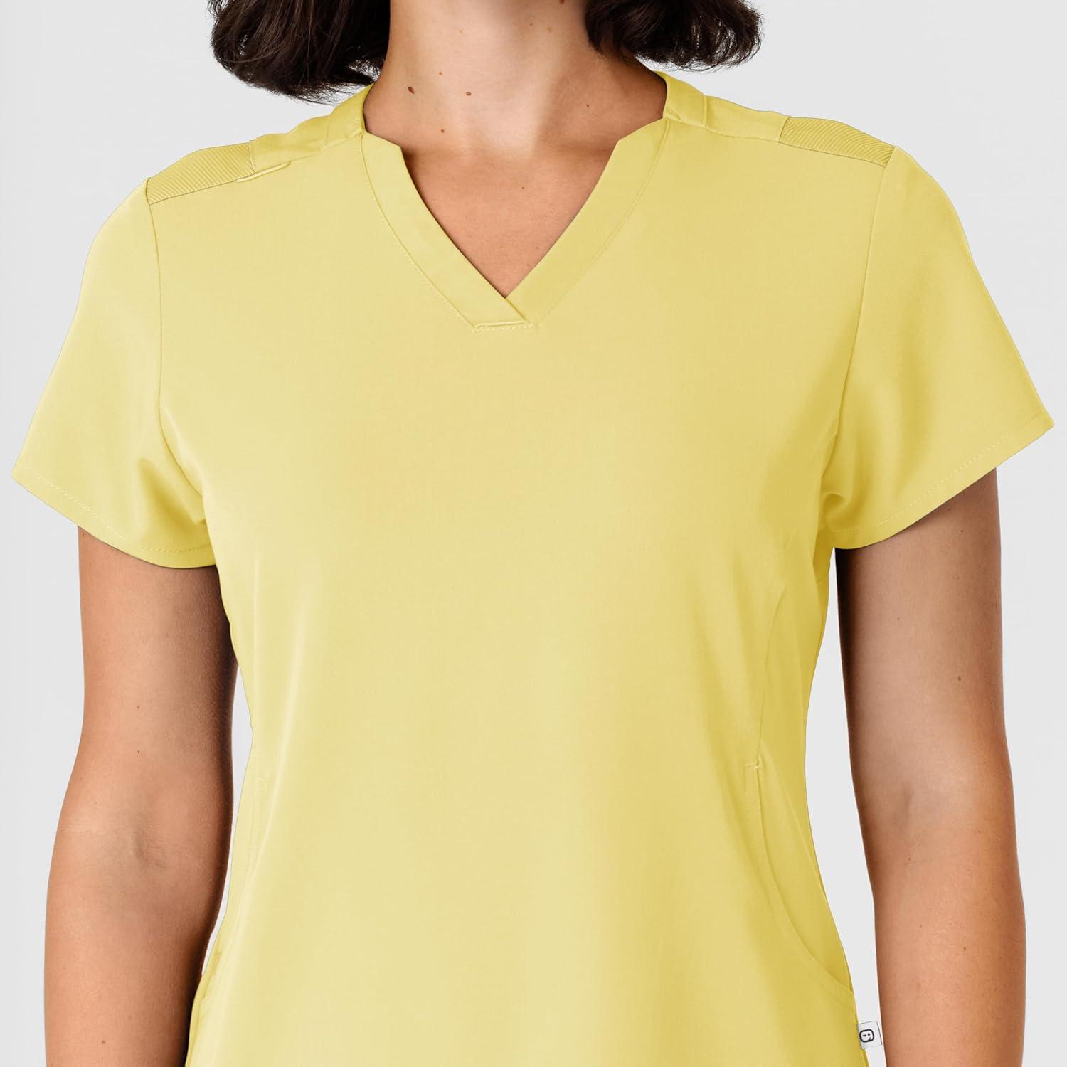 Wink Nova Women’s Flex-n-Reach Shoulder Panel V-Neck Scrub Top – Sunshine Yellow, S