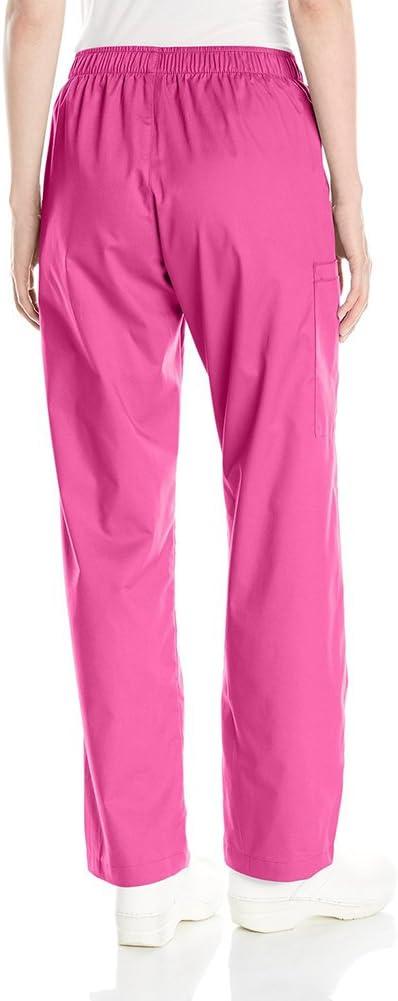WINK WonderWORK Scrubs for Women, Pull-On Cargo Scrub Pants(Fuchsia)