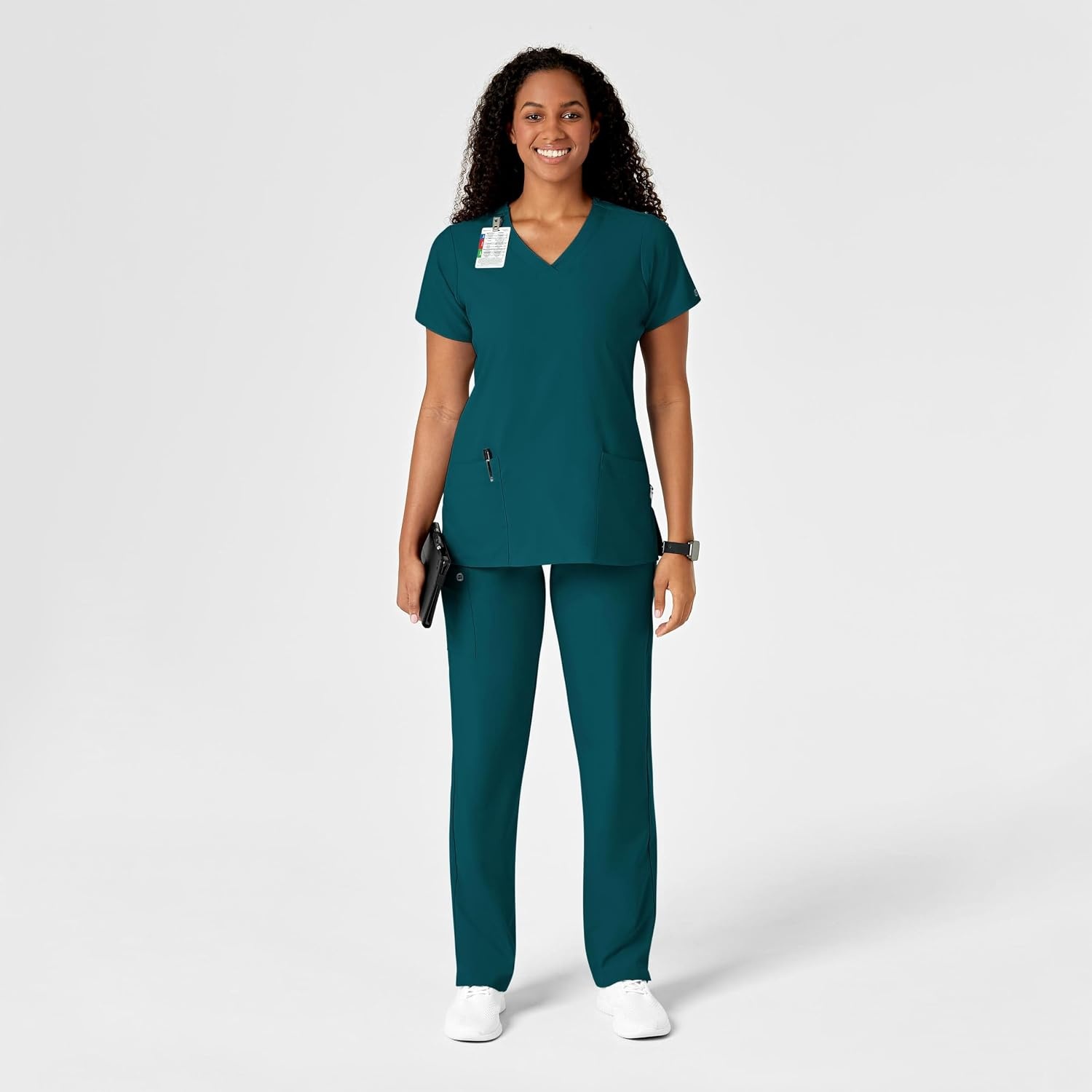 WonderWink W123 Women’s Drawstring Scrub Pant — Caribbean, Small Petite