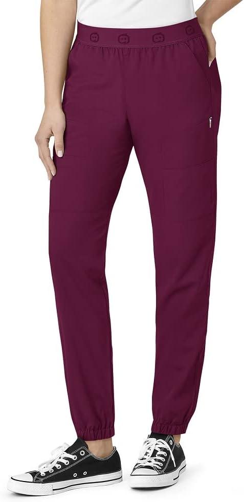 WonderWink Womens Slim Cargo Jogger Pant(Wine)