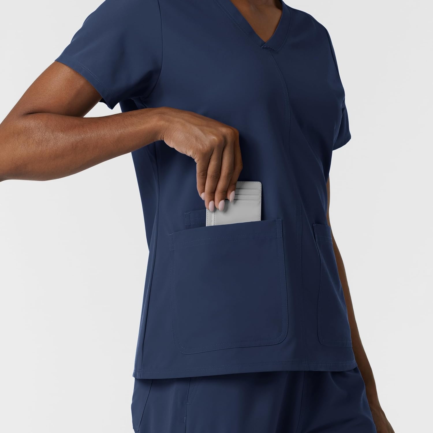 Wink Women’s Women’s V-Neck Scrub Top(Navy)