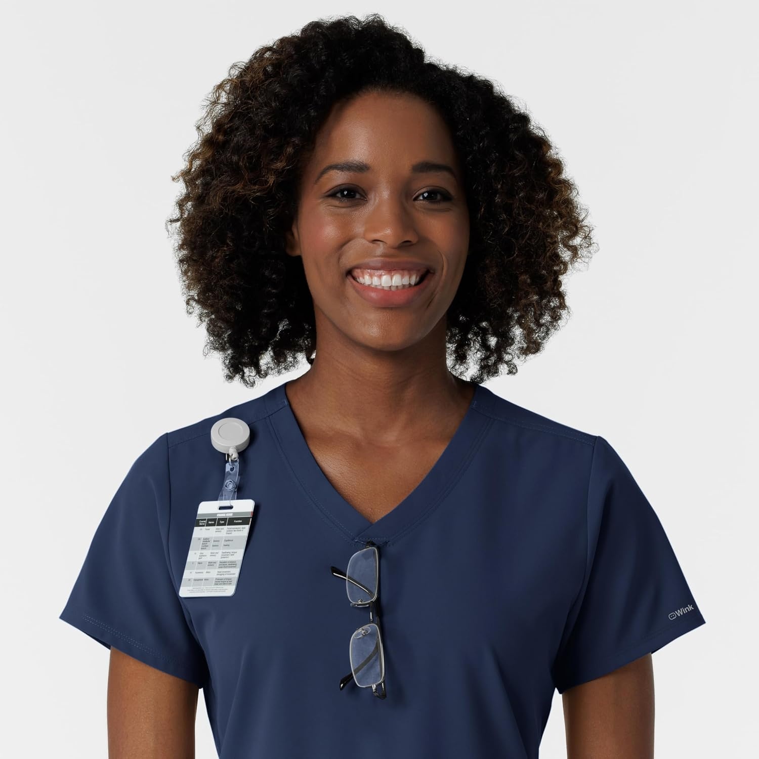 Wink Women’s Women’s V-Neck Scrub Top(Navy)