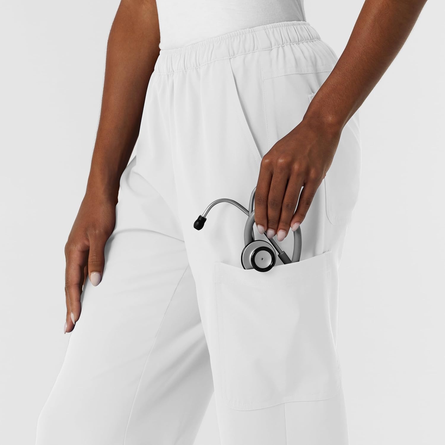 Wink NURTUR Women’s Straight Leg Cargo Scrub Pant(White)