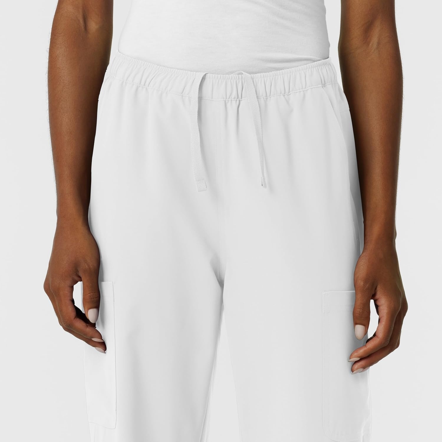 Wink NURTUR Women’s Straight Leg Cargo Scrub Pant(White)